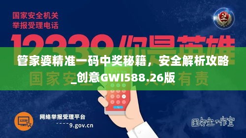 管家婆精准一码中奖秘籍，安全解析攻略_创意GWI588.26版