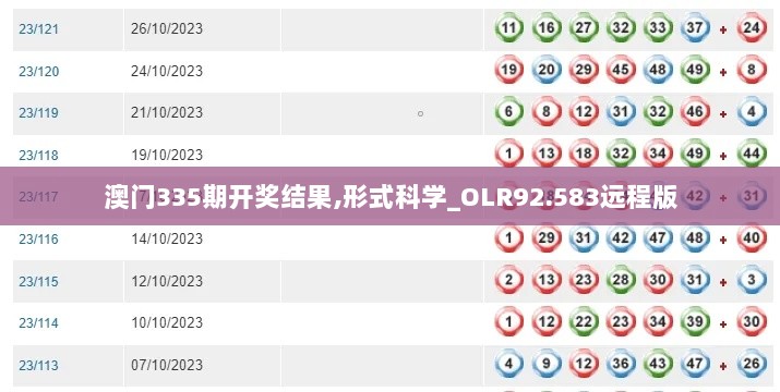 澳门335期开奖结果,形式科学_OLR92.583远程版