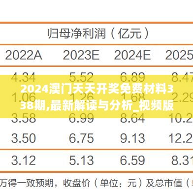 2024澳门天天开奖免费材料338期,最新解读与分析_视频版72.210-8