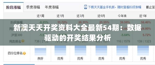 新澳天天开奖资料大全最新54期：数据驱动的开奖结果分析