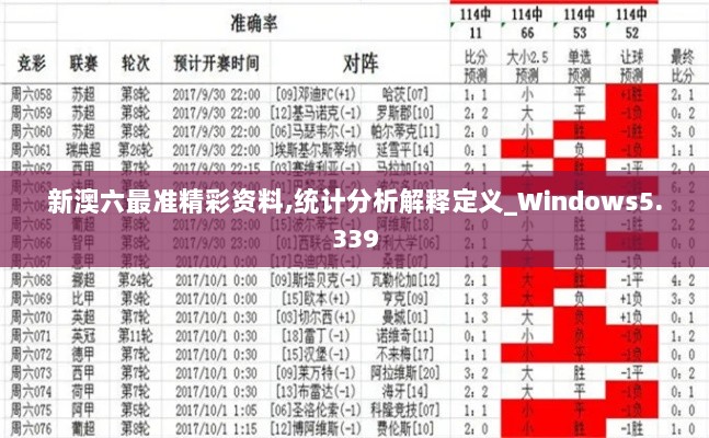 新澳六最准精彩资料,统计分析解释定义_Windows5.339