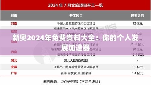 新奥2024年免费资料大全：你的个人发展加速器