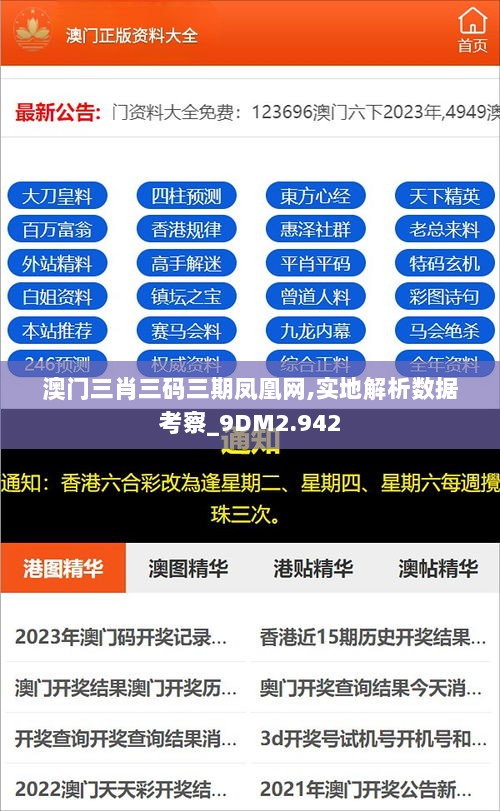 澳门三肖三码三期凤凰网,实地解析数据考察_9DM2.942