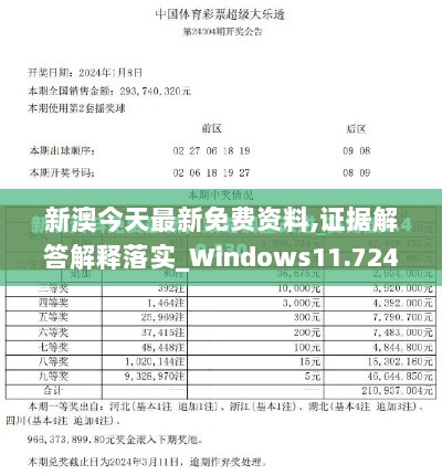 新澳今天最新免费资料,证据解答解释落实_Windows11.724