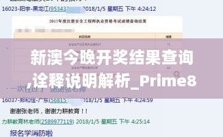 新澳今晚开奖结果查询,诠释说明解析_Prime8.360