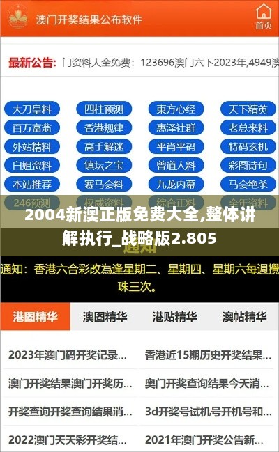 2004新澳正版免费大全,整体讲解执行_战略版2.805