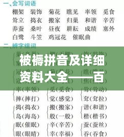 被褥拼音及详细资料大全——百度权威解答