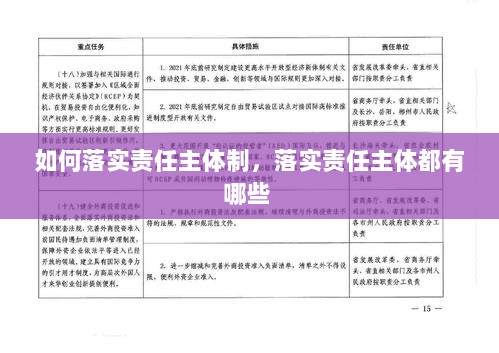 如何落实责任主体制，落实责任主体都有哪些 