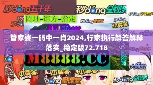 管家婆一码中一肖2024,行家执行解答解释落实_稳定版72.718