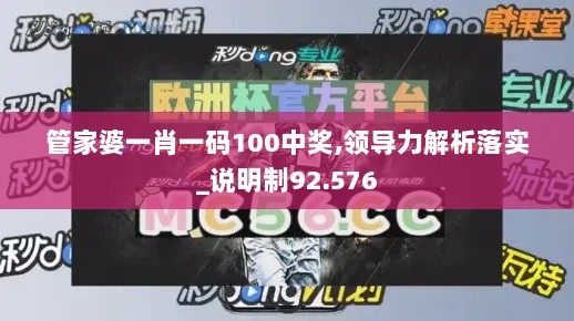 管家婆一肖一码100中奖,领导力解析落实_说明制92.576