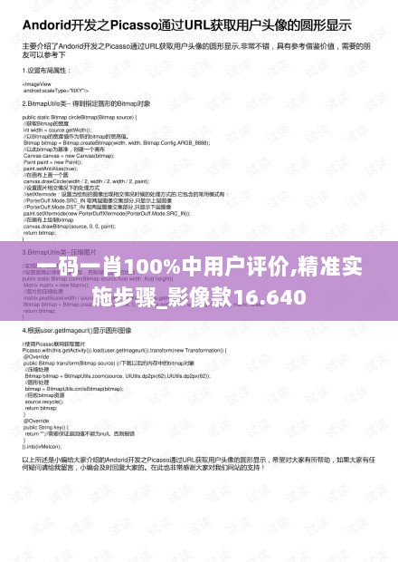 一码一肖100%中用户评价,精准实施步骤_影像款16.640