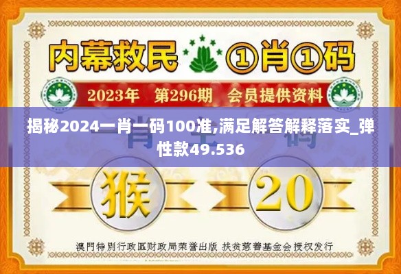 揭秘2024一肖一码100准,满足解答解释落实_弹性款49.536