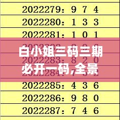 白小姐三码三期必开一码,全景解答解释落实_C版55.576