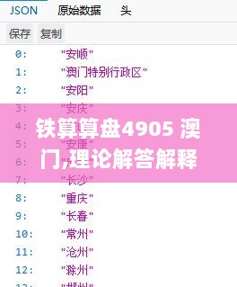 铁算算盘4905 澳门,理论解答解释落实_复刻款42.937