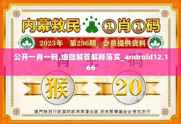 公开一肖一码,细微解答解释落实_android12.166