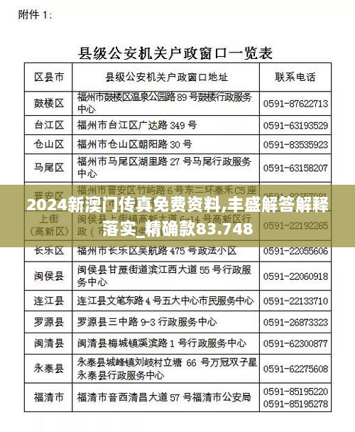 2024新澳门传真免费资料,丰盛解答解释落实_精确款83.748