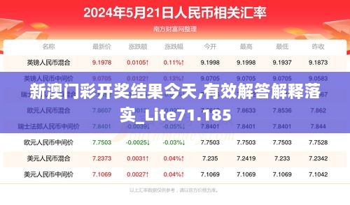 新澳门彩开奖结果今天,有效解答解释落实_Lite71.185