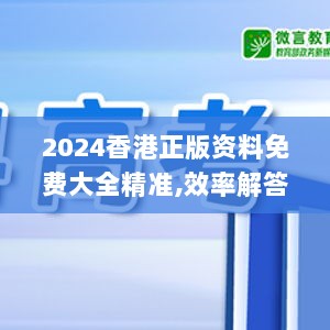 2024香港正版资料免费大全精准,效率解答解释落实_伙伴款3.678