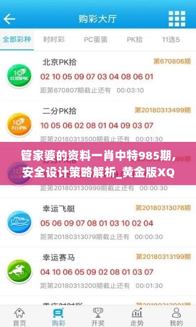 管家婆的资料一肖中特985期,安全设计策略解析_黄金版XQD780.09