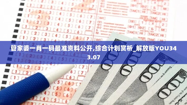 管家婆一肖一码最准资料公开,综合计划赏析_解放版YOU343.07