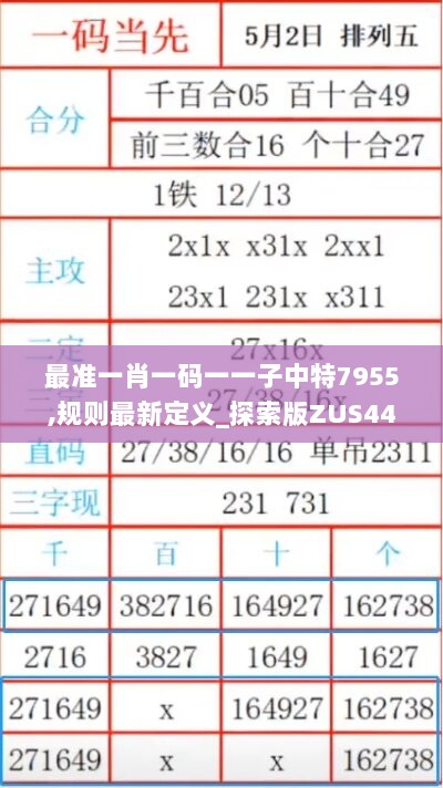 最准一肖一码一一子中特7955,规则最新定义_探索版ZUS449.32