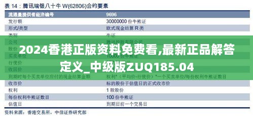 2024香港正版资料免费看,最新正品解答定义_中级版ZUQ185.04