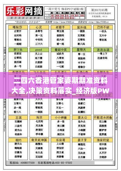 二四六香港管家婆期期准资料大全,决策资料落实_经济版PWR648.63