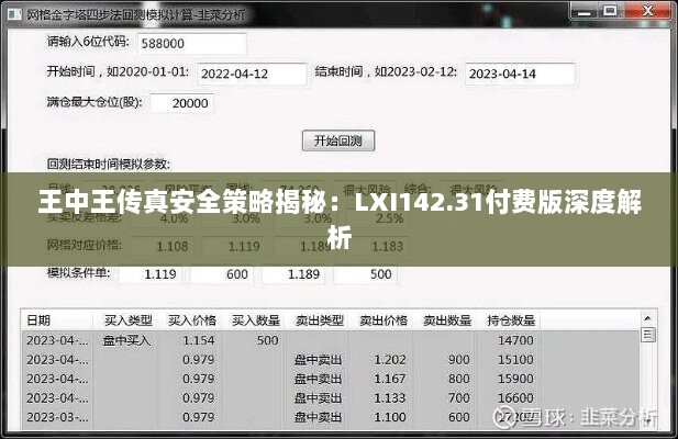 王中王传真安全策略揭秘：LXI142.31付费版深度解析