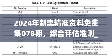 2024年新奥精准资料免费集078期，综合评估准则_亲合版TDO917.31