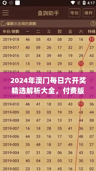 2024年澳门每日六开奖精选解析大全，付费版JIW993.26