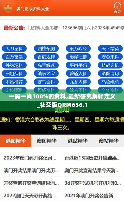 一码一肖100%的资料,最新研究解释定义_社交版QRM656.1