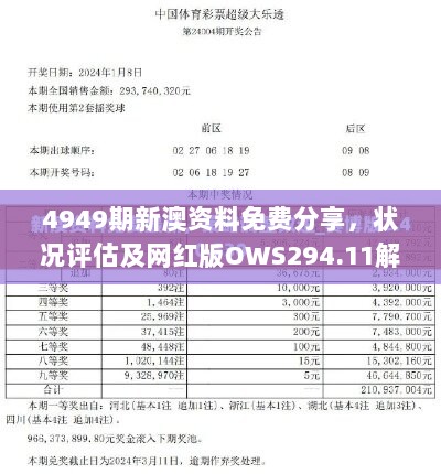 4949期新澳资料免费分享，状况评估及网红版OWS294.11解析