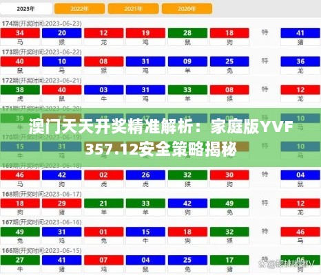 澳门天天开奖精准解析：家庭版YVF357.12安全策略揭秘