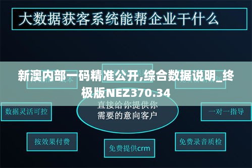 新澳内部一码精准公开,综合数据说明_终极版NEZ370.34