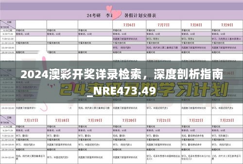 2024澳彩开奖详录检索，深度剖析指南_NRE473.49