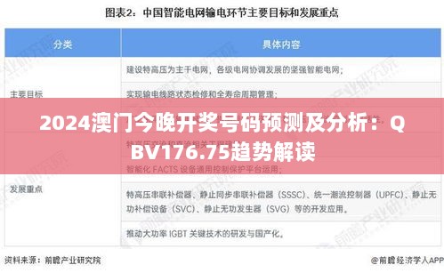 2024澳门今晚开奖号码预测及分析：QBV176.75趋势解读