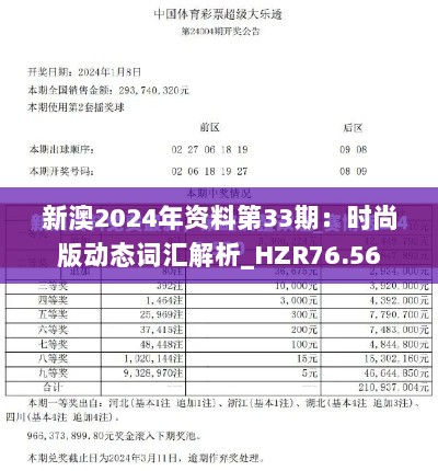 新澳2024年资料第33期：时尚版动态词汇解析_HZR76.56