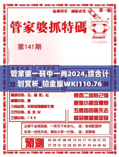 管家婆一码中一肖2024,综合计划赏析_铂金版WKI110.76