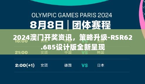 2024澳门开奖资讯，策略升级-RSR62.685设计版全新呈现