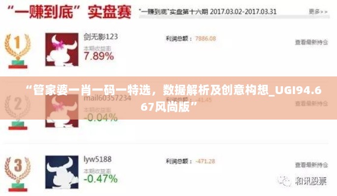 “管家婆一肖一码一特选，数据解析及创意构想_UGI94.667风尚版”