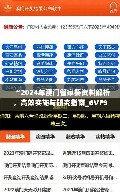 “2024年澳门管家婆资料解析，高效实施与研究指南_GVF94.455生态版”