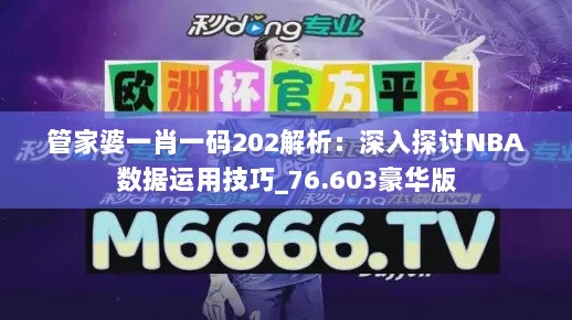 管家婆一肖一码202解析：深入探讨NBA数据运用技巧_76.603豪华版