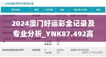 2024澳门好运彩全记录及专业分析_YNK87.492高清版