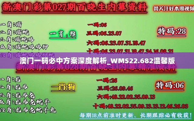 澳门一码必中方案深度解析_WMS22.682温馨版