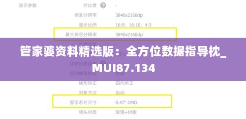 管家婆资料精选版：全方位数据指导枕_MUI87.134