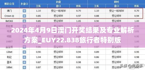 2024年4月9日澳门开奖结果及专业解析方案_EUY22.838旅行者特别版