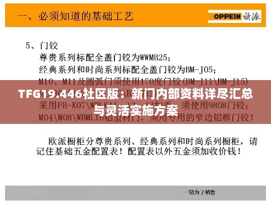 TFG19.446社区版：新门内部资料详尽汇总与灵活实施方案