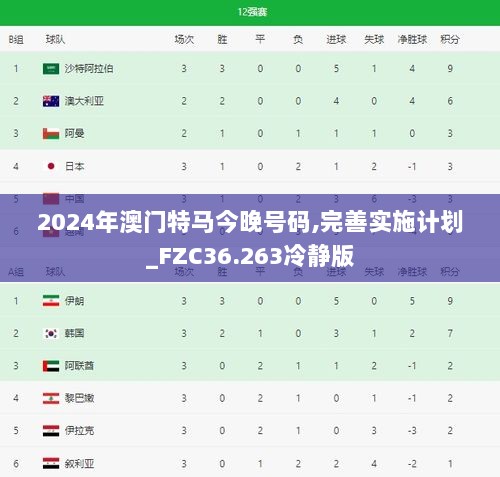 2024年澳门特马今晚号码,完善实施计划_FZC36.263冷静版