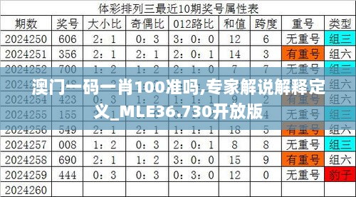 澳门一码一肖100准吗,专家解说解释定义_MLE36.730开放版