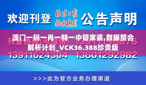 澳门一码一肖一特一中管家婆,数据整合解析计划_VCK36.388珍贵版